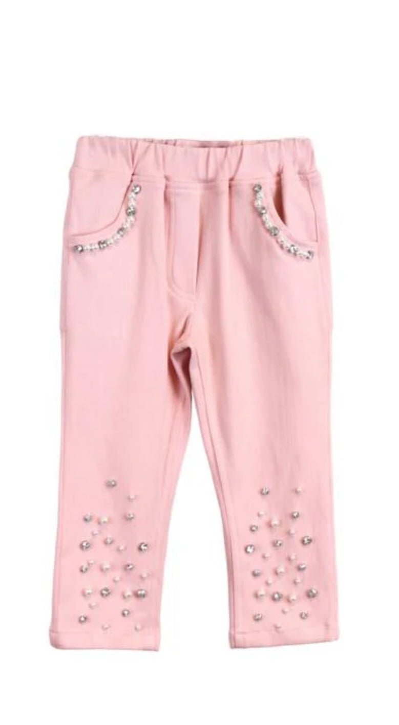 Pink Embellished Pants